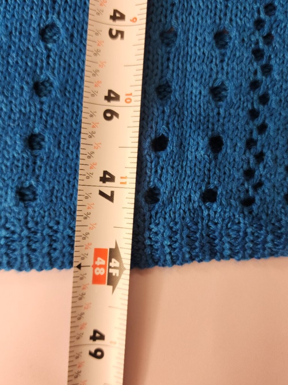Crochet Knit Beach Cover Up Midi Dress Blue Open Knit Sleeveless Boho NWT XL - Picture 13 of 16